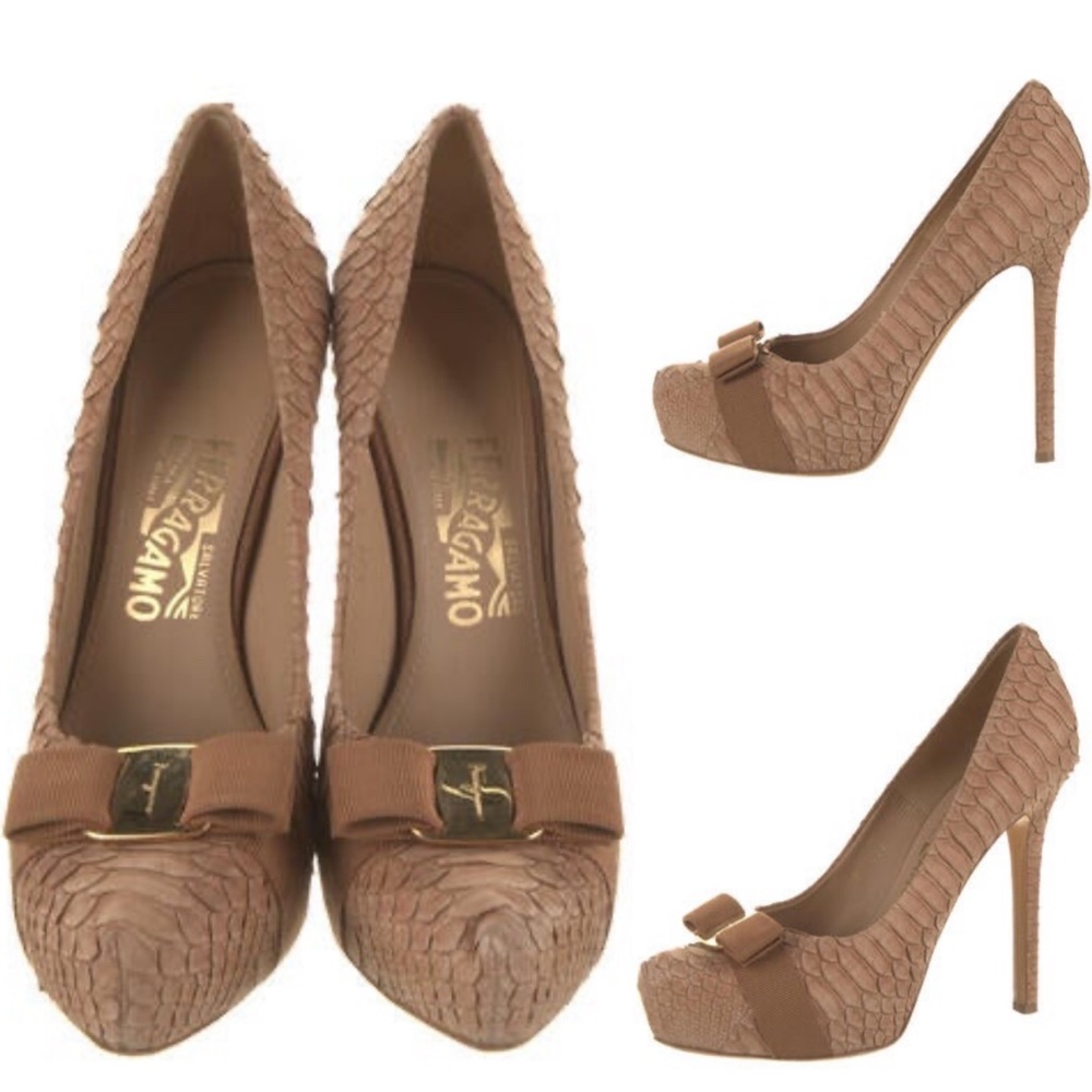 Salvatore Ferragamo Python Pumps - image 1